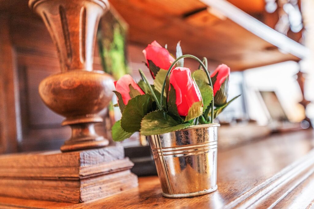 roses dans un seau